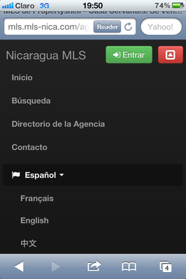 Propertyshelf Nicaragua MLS Listing Search on the Iphone 4 MLS Navigation
